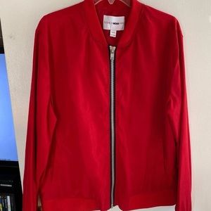 Red bomber jacket